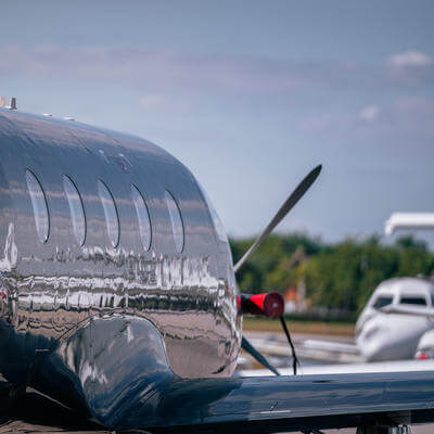 view of plane on the runway ready to take off windows in Miami, Florida, United States