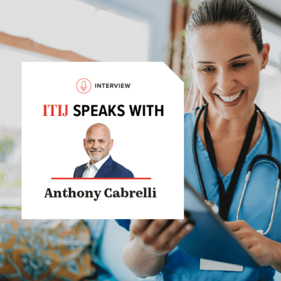 Doctor showing patient iPad