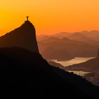 Corcovado and Sugarloaf Mountains in Rio