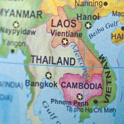 Map of Thailand and Cambodia