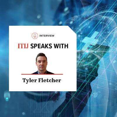 AI graphic of a head with medical overlay