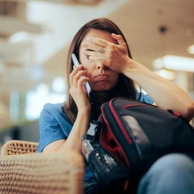 frustrated travellers