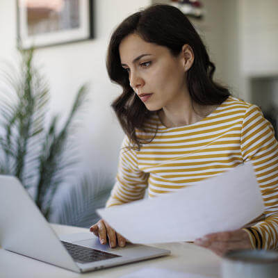 Woman doing her finances