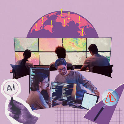 Collage of tech room