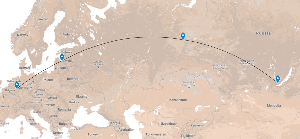 Fig 1. Flight route map
