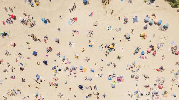 Aerial view of a beach