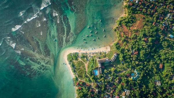 aerial view seascape sri lanka