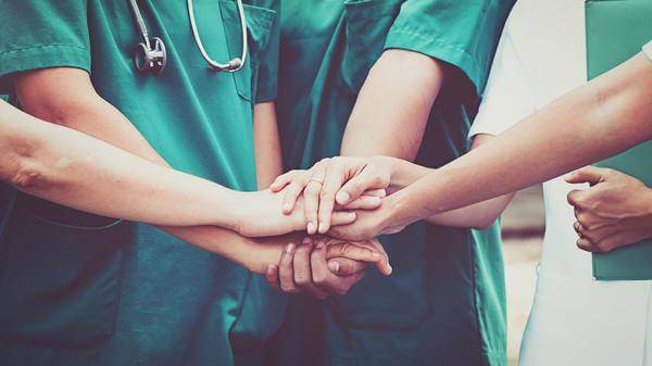 Medical staff working together