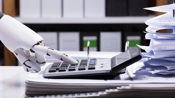 Robot hand using calculator