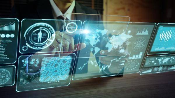 Screen technology showing world map