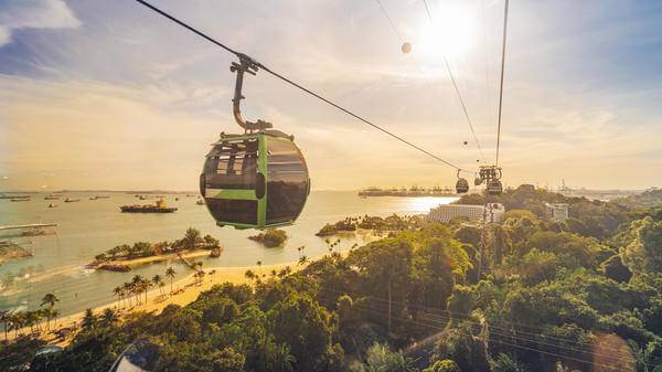 A cable car in Singapore