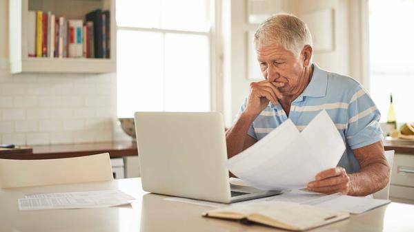 senior man using a laptop