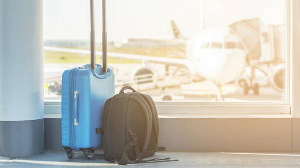 Hand luggage at the airport