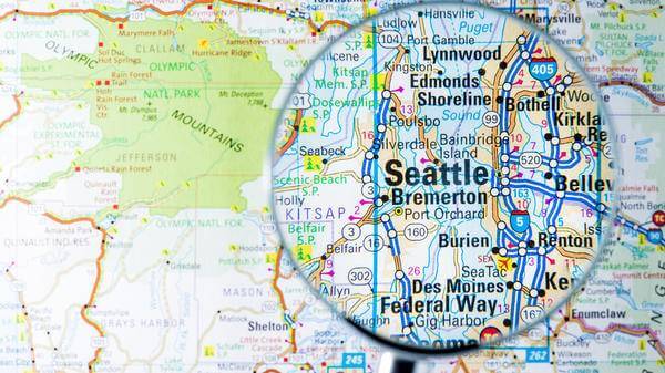 Seattle on a map