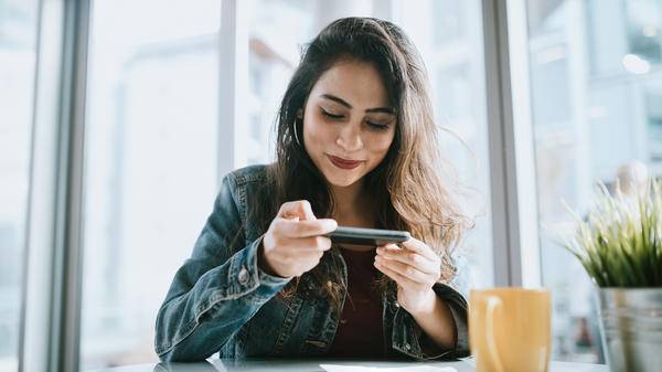 Woman using smartphone