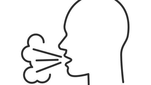 cartoon of person coughing