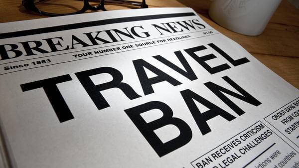 Travel ban headline