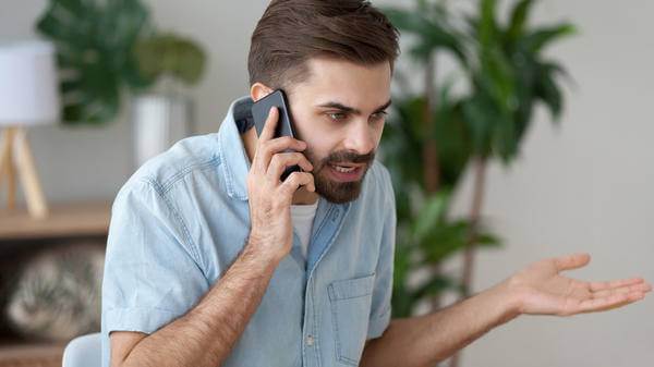 angry man on the phone