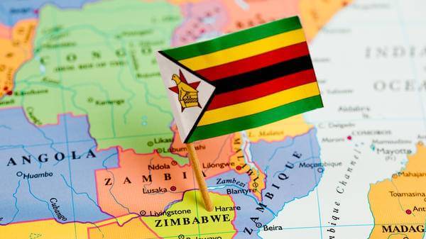 Map and flag of Zimbabwe