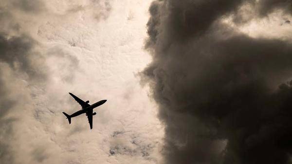 Plane in clouds
