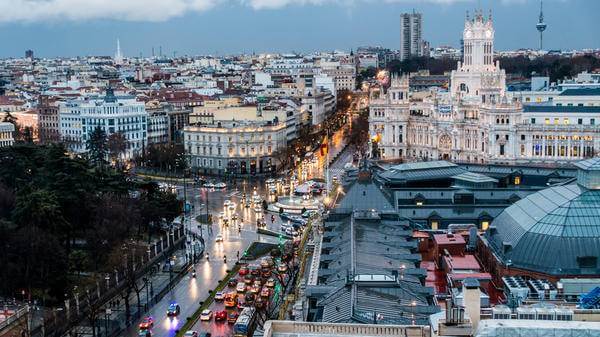 Madrid in rain