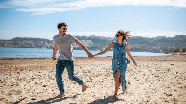 Couple on Malta beach