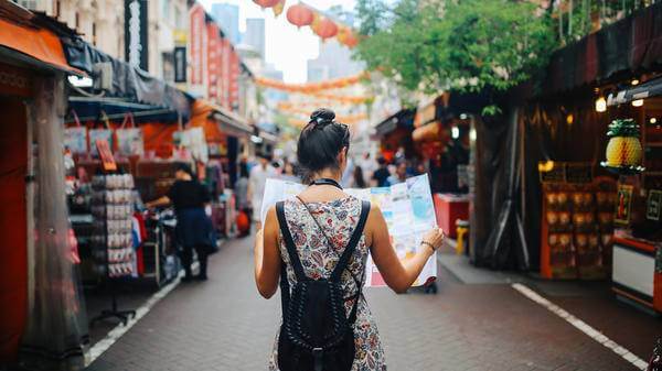tourist with map