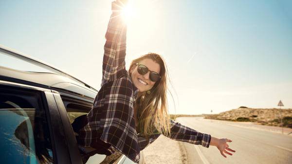 Traveller in a car