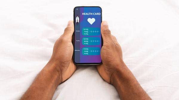 A person checking their health on an app
