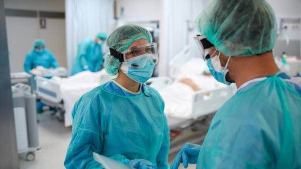 Two healthcare workers