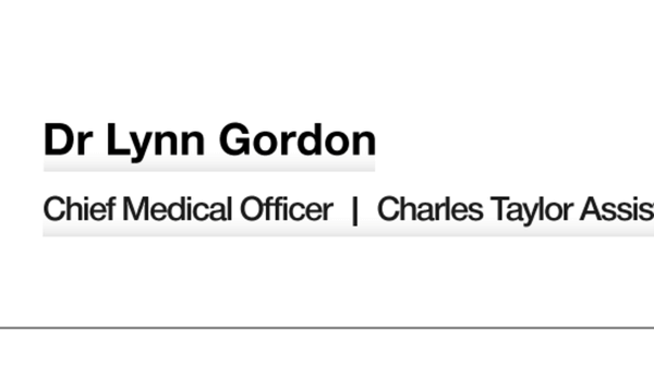 Lynn Gordon - Charles Taylor Assistance