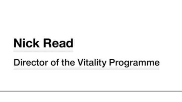 Nick Read - Director of the Vitality Programme