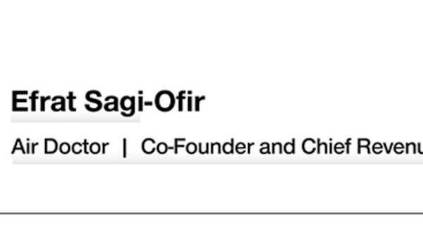 Efrat Sagi-Ofir - Air Doctor - Co-Founder and Chief Revenue Officer