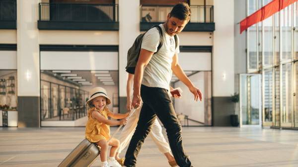 Airport kid and adult