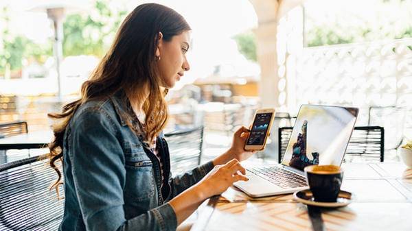 Woman using phone