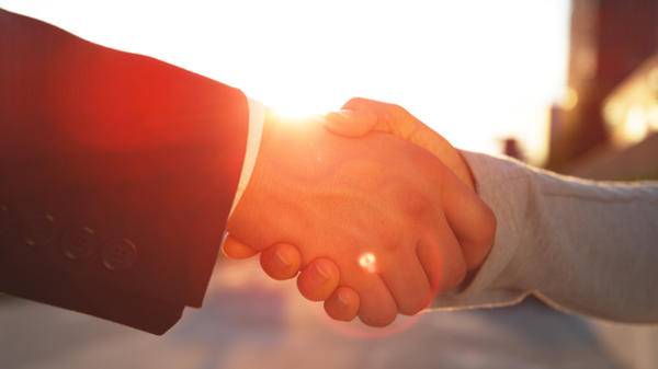 Handshake sunlight