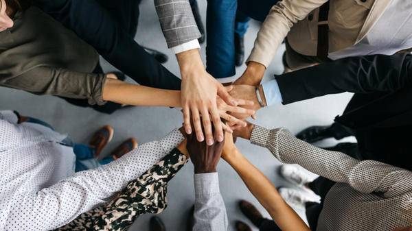 group hands