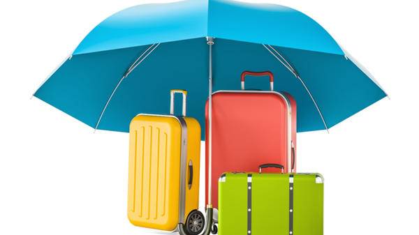 suitcases umbrella