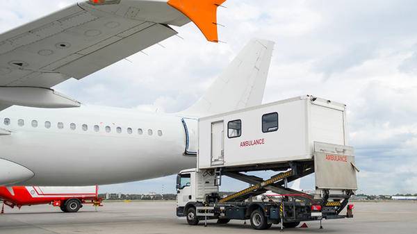 Plane, ambulance