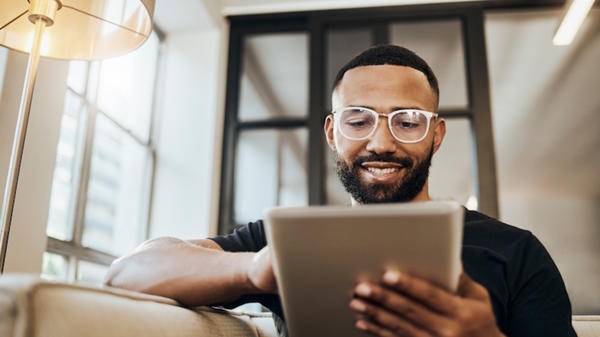 Man on tablet