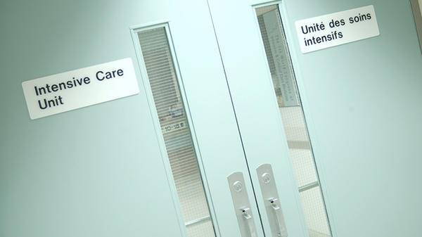 Intensive care unit doors hospital