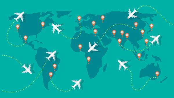 world travel map GettyImages-1265695175