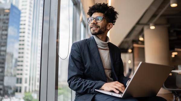 Man using laptop