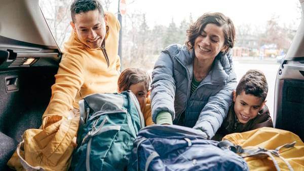 Family getting ready to travel