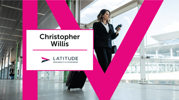 Graphic of business woman walking in an airport