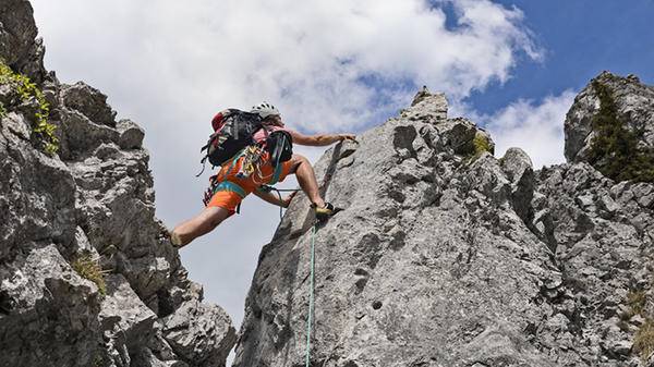 Person rock climbing 