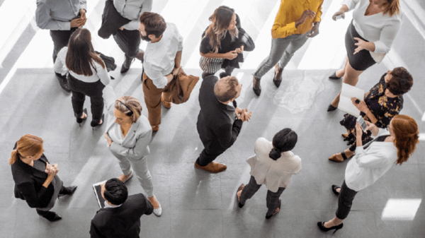 People standing close together