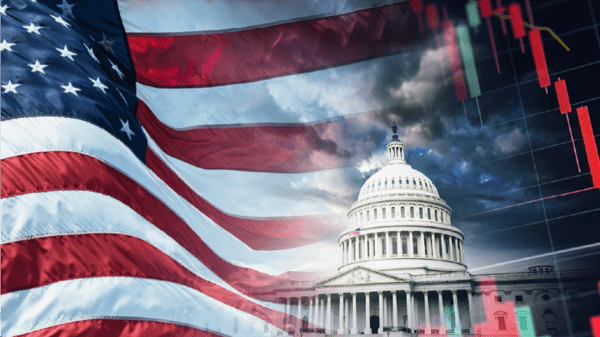 American flag and The White House
