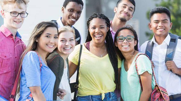 Group of smiling students
