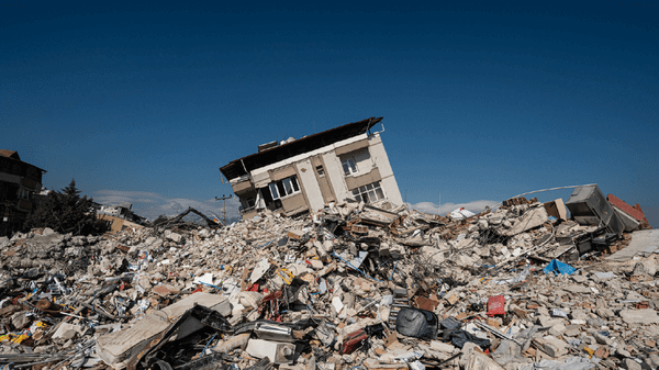 Derelict house after natural disaster